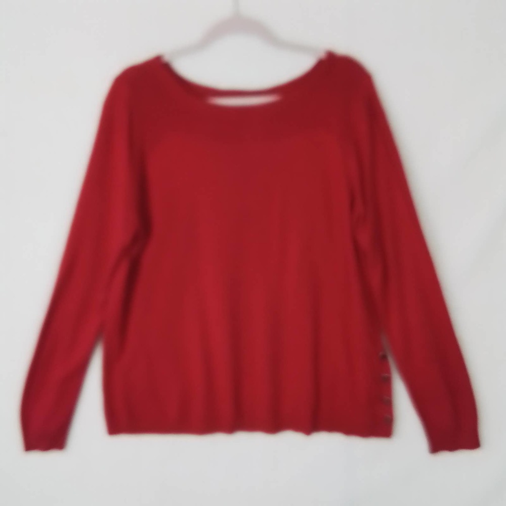 Ann Taylor‎ Cotton Blend Knit Sweater Size XLarge in Red *FLAW*